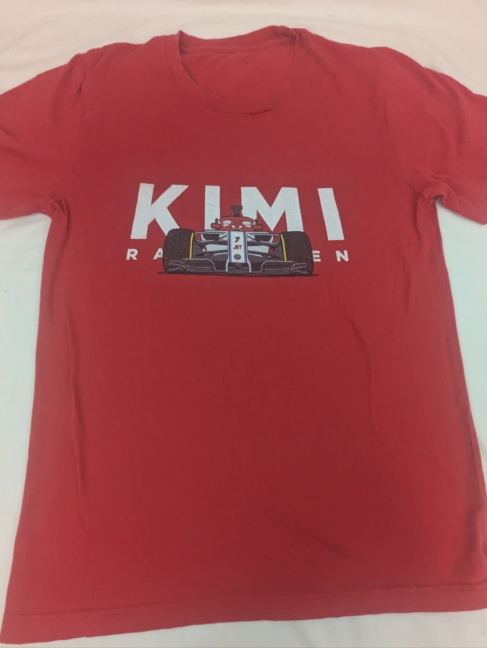 KIMI Räikkönen Formula One Racing Legend Graphic Red Tee Small